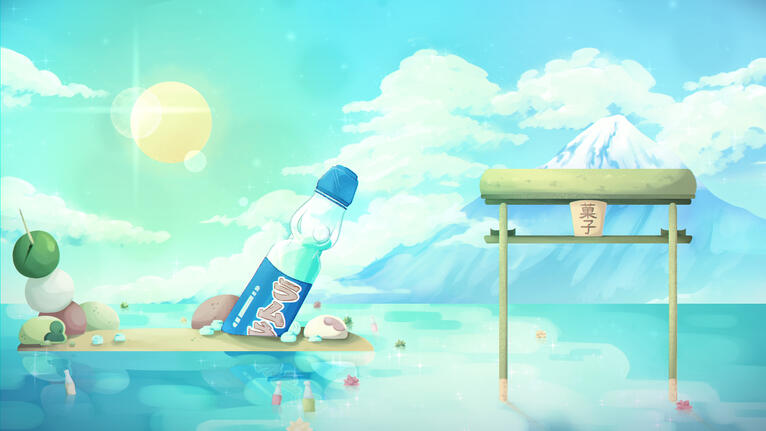 Worldbuilding Concept Illustration of a Japanese-Inspired Candyland