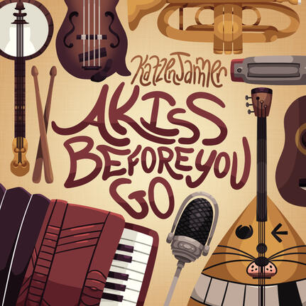 Mock album cover design for the 2011 album A Kiss Before You Go by Norwegian band Katzenjammer.