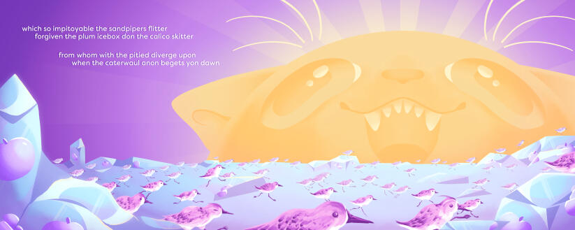 Mock children's book spread.